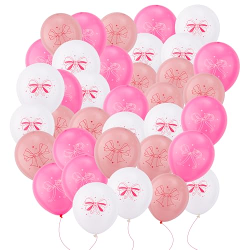 BOXOB 36stk Latex-Ballons mit Schleifen, Rosa-Weiße Party-Dekoration mit Schleifen für Geburtstage Junggesellinnenabschiede Brautpartys Hochzeiten Verlobungen und Coquette-Dekorationen BOXOB 36stk Latex-Ballons mit Schleifen, Rosa-Weiße Party-Dekoration mit Schleifen für Geburtstage Junggesellinnenabschiede Brautpartys Hochzeiten Verlobungen und Coquette-Dekorationen von BOXOB