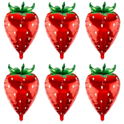 BOXOB 6stk Erdbeer Ballons, Süße Frucht-Sommerballons Dekoration für Die Erste Geburtstagsparty Erdbeer-Babyparty-Partyballon für Geburtstagspartys mit Obstthema BOXOB 6stk Erdbeer Ballons, Süße Frucht-Sommerballons Dekoration für Die Erste Geburtstagsparty Erdbeer-Babyparty-Partyballon für Geburtstagspartys mit Obstthema von BOXOB