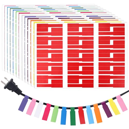 BOXOB 720stk Bunte Kabeletiketten, 12 Farben Selbstklebende Kabeletiketten Wasserdichte Kabelanhänger für Elektronisches Kabelmanagement Handschriftlicher Druckerdruck BOXOB 720stk Bunte Kabeletiketten, 12 Farben Selbstklebende Kabeletiketten Wasserdichte Kabelanhänger für Elektronisches Kabelmanagement Handschriftlicher Druckerdruck von BOXOB