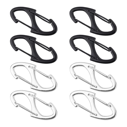 BOXOB 8st Reißverschluss Clips, Diebstahlschutz Doppelseitig Mini S Reißverschluss Schlösser Diebstahlschutz Karabiner Clip Zubehör für Gepäck Koffer Rucksäcke Geldbörsen Handtaschen Zelte Schlüssel von BOXOB