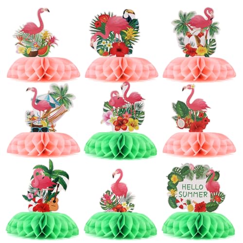 BOXOB 9stk Flamingo-Tischdekorationen für Sommerpartys, Rosa Flamingo-Waben-Tischdekoration Hawaii-Luau-Waben-Tischdekorationen Aloha Tropische Tischdekorationen für Partyzubehör BOXOB 9stk Flamingo-Tischdekorationen für Sommerpartys, Rosa Flamingo-Waben-Tischdekoration Hawaii-Luau-Waben-Tischdekorationen Aloha Tropische Tischdekorationen für Partyzubehör von BOXOB