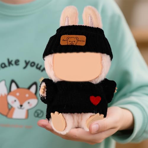 BOXOB Kleidung für 17cm Puppen, Bezaubernder Puppenpullover mit Mütze Stylisches Plüschtier-Anzieh-Outfit zum Spielen und Präsentieren (Nur Kleidung Enthalten) von BOXOB