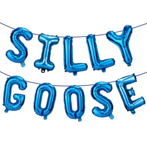 BOXOB Silly Goose Ballonbanner, Silly Goose Ballongirlande mit Band Bauernhoftierthema Geburtstagsparty Deko für Jungen und Mädchen (Blau) von BOXOB