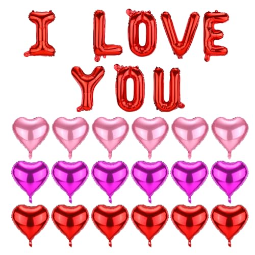 Ballonset zum Valentinstag, 45 cm Rote Herzballons & 41 cm „I LOVE YOU“-Ballons Romantische Ballons Herzförmige Folienballons Valentinstags-Dekorationen für Hochzeiten Brautpartys Ballonset zum Valentinstag, 45 cm Rote Herzballons & 41 cm „I LOVE YOU“-Ballons Romantische Ballons Herzförmige Folienballons Valentinstags-Dekorationen für Hochzeiten Brautpartys von BOXOB
