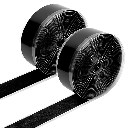 Befestigungsband, Klettbandrolle Industrielle Befestigungsstreifen Selbstklebende Klebebandrolle zum Nähen Basteln Heimwerken Innen und Außenbereich(Schwarz) von BOXOB