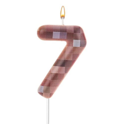 Geburtstagszahlenkerze, Braune Zahlenkerze Geburtstagszahlenkerze Kuchendekoration Kuchenaufsatz für Geburtstag Jubiläumsparty (Nummer 7) von BOXOB