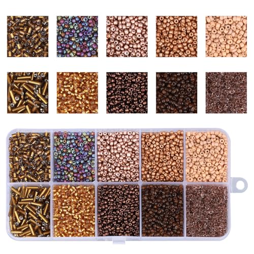 Glasperlen zur Schmuckherstellung, Perlenarmband-Set 10 Farben Gemischt Taillenperlen-Set Glasperlen Schmuckherstellungszubehör für Halsketten Armbänder Ohrringe (Gemischte Farbe 1) von BOXOB