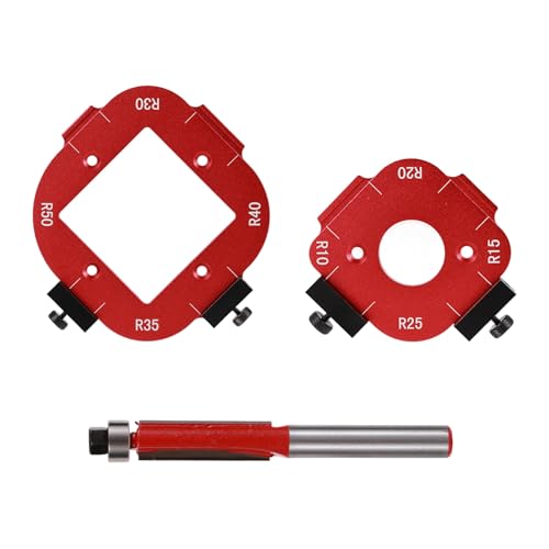 Oberfräsenschablonen und Vorrichtung für Holzbearbeitung, Eckradius-Führungssatz R10/R15/R20/R25/R30/R35/R40/R50 Aluminiumlegierung für Präzisen Fräsen Möbelkanten und Heimwerkerprojekten Oberfräsenschablonen und Vorrichtung für Holzbearbeitung, Eckradius-Führungssatz R10/R15/R20/R25/R30/R35/R40/R50 Aluminiumlegierung für Präzisen Fräsen Möbelkanten und Heimwerkerprojekten von BOXOB
