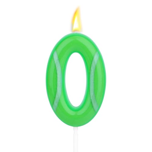 Tennis Geburtstagskerze, Grüne Zahlenkerze Tortenaufsatz Sport Mottoparty Kuchendekoration für Party Dekoration mit Tennisball Thema (0) von BOXOB