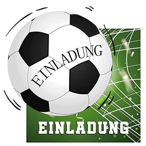 BOYATONG 12 Fussball Einladungskarten mit Umschlägen für Kindergeburtstag Junge Mädchen, Rund Witzige Geburtstagseinladungen Ideal für Kleine Fußball-Fans Fußball Party von BOYATONG