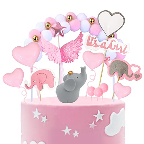 14 Stück Baby Tortendeko, Rosa Kuchen Deko Mädchen, Babyparty Cake Topper, Elefante Kuchen Zubehör, Its a girl Torte Deko, für Kindergeburtstage, Baby Taufe 14 Stück Baby Tortendeko, Rosa Kuchen Deko Mädchen, Babyparty Cake Topper, Elefante Kuchen Zubehör, Its a girl Torte Deko, für Kindergeburtstage, Baby Taufe von BOYATONG