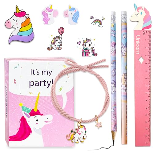 BOYATONG 7 Stück Schultüte Einhorn Geschenke für Mädchen, Wundertüte Kinder, Mit Post-it Note und anderen Schulsachen für Einhornmädchen, Einschulung Mädchen Geschenk, Schultüte Füllung Mädchen BOYATONG 7 Stück Schultüte Einhorn Geschenke für Mädchen, Wundertüte Kinder, Mit Post-it Note und anderen Schulsachen für Einhornmädchen, Einschulung Mädchen Geschenk, Schultüte Füllung Mädchen von BOYATONG