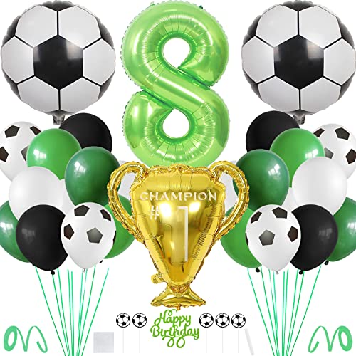 Fußball Geburtstag Deko XXL Set, Geburtstagsdeko Jungen mit Riesenzahl 8, Fußball Luftballon Tortendeko für Fussball Party Kindergeburtstag Fußball Geburtstag Deko XXL Set, Geburtstagsdeko Jungen mit Riesenzahl 8, Fußball Luftballon Tortendeko für Fussball Party Kindergeburtstag von BOYATONG