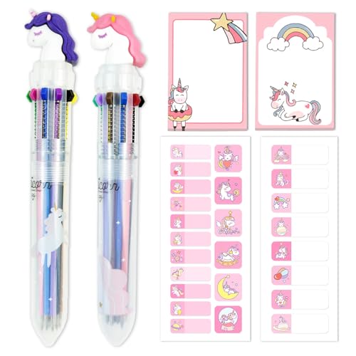 Schulsachen 2x 10-in-1 Einhorn Kugelschreiber, Inhalt Füllung Schultüte Einhorn Mädchen, Namensaufkleber Kinder Schule und Haftnotizen, Stifte Einschulung Schulanfang Mädchen,Geschenke zur Einschulung Schulsachen 2x 10-in-1 Einhorn Kugelschreiber, Inhalt Füllung Schultüte Einhorn Mädchen, Namensaufkleber Kinder Schule und Haftnotizen, Stifte Einschulung Schulanfang Mädchen,Geschenke zur Einschulung von BOYATONG