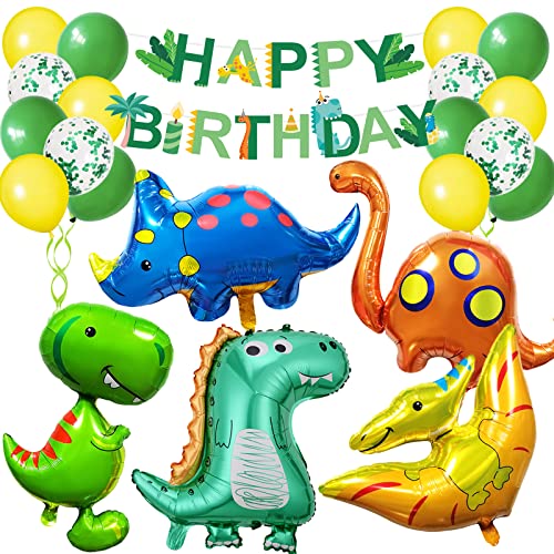 XXL Dino Geburtstag Deko Set, Dino Deko Kindergeburtstag, Dinosaurier Geburtstag Deko mit Happy Birthday Girlande, Dino Folienballon für Dino Party Dekoration Dschungel Geburtstag Dekoration Jungen XXL Dino Geburtstag Deko Set, Dino Deko Kindergeburtstag, Dinosaurier Geburtstag Deko mit Happy Birthday Girlande, Dino Folienballon für Dino Party Dekoration Dschungel Geburtstag Dekoration Jungen von BOYATONG