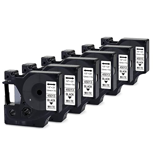 BOYEEZON 6-Pack Kompatibel für Dymo D1 45013 Schriftbänder 12mm x 7m dymo d1 etikettenband Schwarz auf Weiß für Dymo LabelManager 160 BOYEEZON 6-Pack Kompatibel für Dymo D1 45013 Schriftbänder 12mm x 7m dymo d1 etikettenband Schwarz auf Weiß für Dymo LabelManager 160 von BOYEEZON