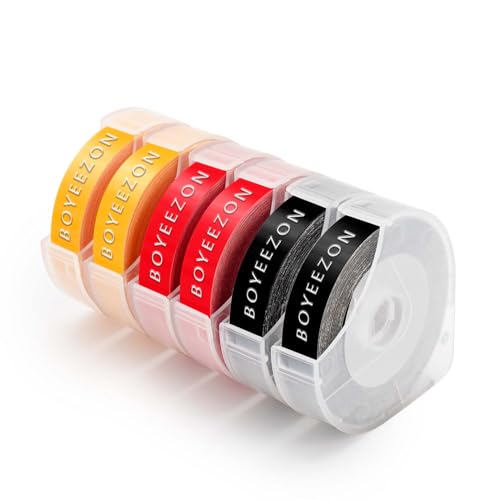 BOYEEZON Prägegerät Etiketten Ersatz für Dymo Prägeband 9mm x 3m 3D Vinyl Kunststoff Etikettenband für Dymo Omega Junior etikettiergerät prägegerät Organizer Xpress Pro, Schwarz/Rot/Gelb, 6 Rollen BOYEEZON Prägegerät Etiketten Ersatz für Dymo Prägeband 9mm x 3m 3D Vinyl Kunststoff Etikettenband für Dymo Omega Junior etikettiergerät prägegerät Organizer Xpress Pro, Schwarz/Rot/Gelb, 6 Rollen von BOYEEZON