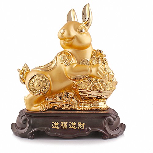 WENMILY Großes chinesisches Tierkreiszeichen aus Kunstharz, Sammlerstück, Tischdekoration, Polyresin, hase von BOYULL