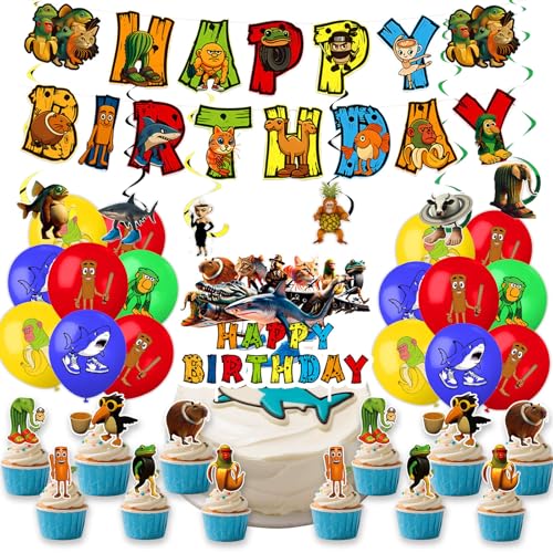 Italienische Brainrot Geburtstagsparty-Dekorationen, Tralalero Tralalalala, Geburtstagsdekorationen inklusive Banner, Kuchendekoration, hängende Wirbel, Cupcake-Topper, Luftballons Italienische Brainrot Geburtstagsparty-Dekorationen, Tralalero Tralalalala, Geburtstagsdekorationen inklusive Banner, Kuchendekoration, hängende Wirbel, Cupcake-Topper, Luftballons von BOYYOEE