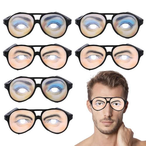 6 Stück Kulleraugen-Brille für Männer und Frauen für Cosplay, Maskerade-Partys, Aprilscherz, lustige Brille, lustige und witzige Brille für Männer und Frauen, lustige Requisiten und Streichwerkzeug 6 Stück Kulleraugen-Brille für Männer und Frauen für Cosplay, Maskerade-Partys, Aprilscherz, lustige Brille, lustige und witzige Brille für Männer und Frauen, lustige Requisiten und Streichwerkzeug von BOZILY