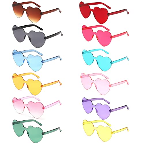 BOZILY 12 Stück Herz Brille Set Herz Sonnenbrille Partybrille Sommer UV Retro Randlos Gläser Brille für Fasching Geburtstagsfeier Kleid Zubehör Foto Requisiten BOZILY 12 Stück Herz Brille Set Herz Sonnenbrille Partybrille Sommer UV Retro Randlos Gläser Brille für Fasching Geburtstagsfeier Kleid Zubehör Foto Requisiten von BOZILY