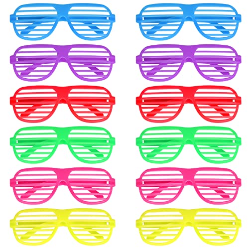 BOZILY Partybrillen 12er Set Neon Farbe Shutter Shades Brille Party Brille Mode Shutter Shades Brille Gläser Sonnenbrille 80er Jahre Party Schlitz Sonnenbrille für Geburtstagsparty, Fasching, Karneval BOZILY Partybrillen 12er Set Neon Farbe Shutter Shades Brille Party Brille Mode Shutter Shades Brille Gläser Sonnenbrille 80er Jahre Party Schlitz Sonnenbrille für Geburtstagsparty, Fasching, Karneval von BOZILY