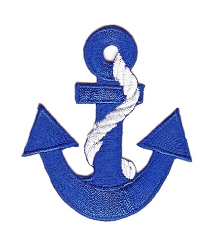 Anker Blau Weiß Aufnäher zum aufbügeln oder aufnähen Bügelbild Aufbügler für Kleidung gestickter Bügelpatch Applikation Rockabilly Seefahrt Patch Größe 6,0 x 7,0 cm Anker Blau Weiß Aufnäher zum aufbügeln oder aufnähen Bügelbild Aufbügler für Kleidung gestickter Bügelpatch Applikation Rockabilly Seefahrt Patch Größe 6,0 x 7,0 cm von BP BRAUNERT PATCHES