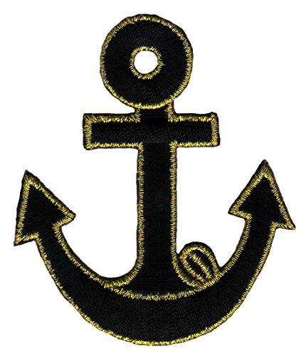 Anker Schwarz Gold Aufnäher zum aufbügeln oder aufnähen Bügelbild Aufbügler für Kleidung gestickter Bügelpatch Applikation Seefahrt Patch Größe 5,5 x 6,5 cm Anker Schwarz Gold Aufnäher zum aufbügeln oder aufnähen Bügelbild Aufbügler für Kleidung gestickter Bügelpatch Applikation Seefahrt Patch Größe 5,5 x 6,5 cm von BP BRAUNERT PATCHES