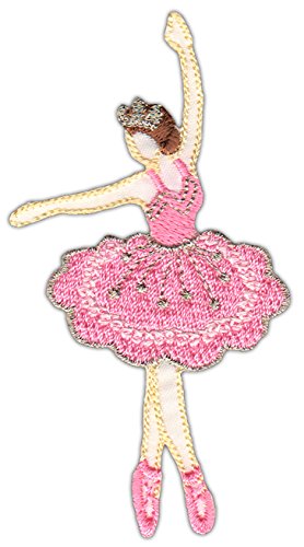 Ballerina Ballett Tänzerin Aufnäher zum aufbügeln Bügelbild Aufbügler Bügelflicken Applikation Patch Größe 4,3 x 8,2 cm von BP BRAUNERT PATCHES