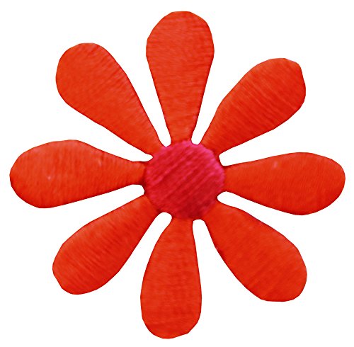 Blüte Rot klein Blume Aufnäher zum aufbügeln oder aufnähen Bügelbild Aufbügler für Kleidung gestickter Bügelpatch Applikation Patch Größe 3,5 x 3,5 cm von BP BRAUNERT PATCHES