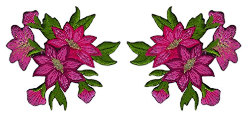 Blumen Magenta 2 Stück Aufnäher zum aufbügeln oder aufnähen Bügelbild Set Aufbügler gestickter Bügelpatch Applikation Patch Größe einer Blume 6,0 x 5,5 cm Blumen Magenta 2 Stück Aufnäher zum aufbügeln oder aufnähen Bügelbild Set Aufbügler gestickter Bügelpatch Applikation Patch Größe einer Blume 6,0 x 5,5 cm von BP BRAUNERT PATCHES