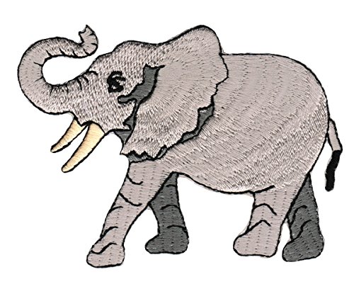 Elefant Grau Aufnäher zum aufbügeln oder aufnähen Bügelbild Aufbügler für Kleidung gestickter Bügelpatch Applikation Patch Größe 9,0 x 6,5 cm Elefant Grau Aufnäher zum aufbügeln oder aufnähen Bügelbild Aufbügler für Kleidung gestickter Bügelpatch Applikation Patch Größe 9,0 x 6,5 cm von BP BRAUNERT PATCHES