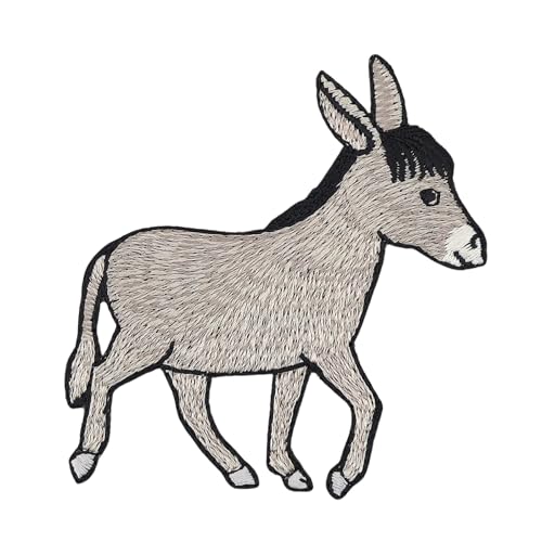 Esel Grau Aufnäher zum aufbügeln oder aufnähen Bügelbild Aufbügler für Kleidung gestickter Bügelflicken Applikation Patch Größe 7,8 x 8,5 cm Esel Grau Aufnäher zum aufbügeln oder aufnähen Bügelbild Aufbügler für Kleidung gestickter Bügelflicken Applikation Patch Größe 7,8 x 8,5 cm von BP BRAUNERT PATCHES