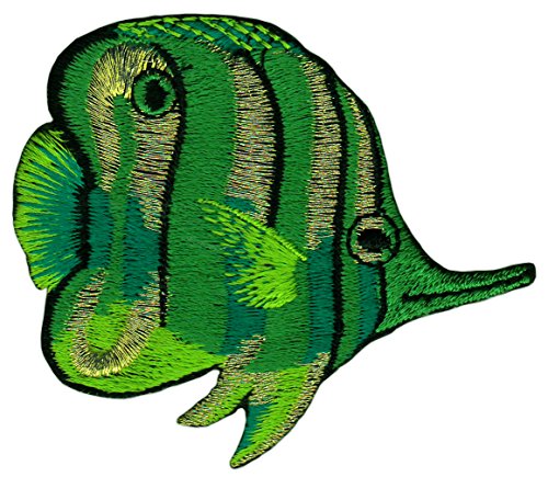 Fisch Grün Gold Aufnäher zum aufbügeln oder aufnähen Bügelbild Aufbügler für Kleidung gestickter Bügelpatch Applikation Patch Größe 7,5 x 6,3 cm Fisch Grün Gold Aufnäher zum aufbügeln oder aufnähen Bügelbild Aufbügler für Kleidung gestickter Bügelpatch Applikation Patch Größe 7,5 x 6,3 cm von BP BRAUNERT PATCHES
