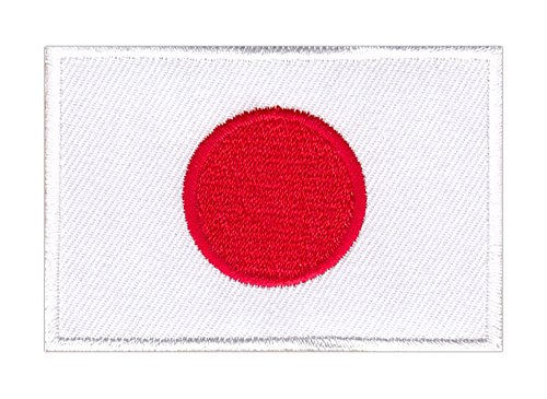 Flagge Japan Aufnäher zum aufbügeln Bügelbild Aufbügler Bügelflicken Patch Größe 7,3 x 4,9 cm von BP BRAUNERT PATCHES