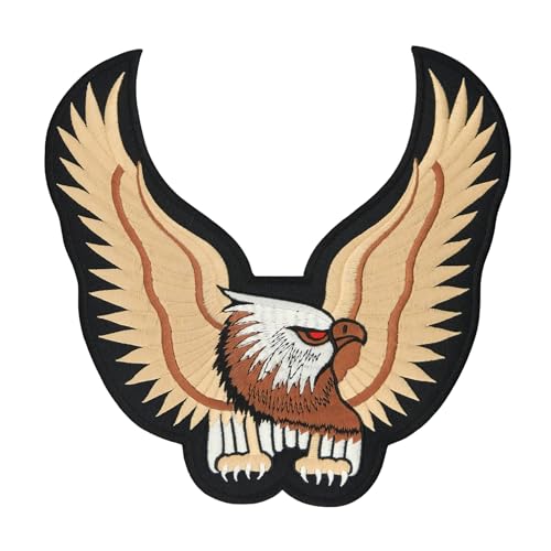 Großer Adler Rückenpatch Beige – 23,3 x 23,3 cm – Gestickter Aufnäher für Biker Rückenaufnäher XXL Flicken Eagle Vogel Patch Backpatch für Motorradjacken Kutten Lederwesten – Hochwertige Stickerei Großer Adler Rückenpatch Beige – 23,3 x 23,3 cm – Gestickter Aufnäher für Biker Rückenaufnäher XXL Flicken Eagle Vogel Patch Backpatch für Motorradjacken Kutten Lederwesten – Hochwertige Stickerei von BP BRAUNERT PATCHES