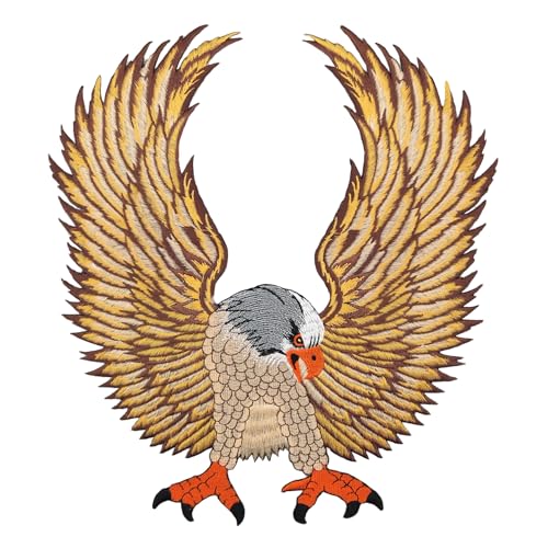 Großer Adler Rückenpatch Braun – 25 x 28 cm – Gestickter Aufnäher für Biker, Rückenaufnäher, XXL Flicken, Eagle Vogel, Patch Backpatch für Motorradjacken, Kutten, Lederwesten – Hochwertige Stickerei Großer Adler Rückenpatch Braun – 25 x 28 cm – Gestickter Aufnäher für Biker, Rückenaufnäher, XXL Flicken, Eagle Vogel, Patch Backpatch für Motorradjacken, Kutten, Lederwesten – Hochwertige Stickerei von BP BRAUNERT PATCHES