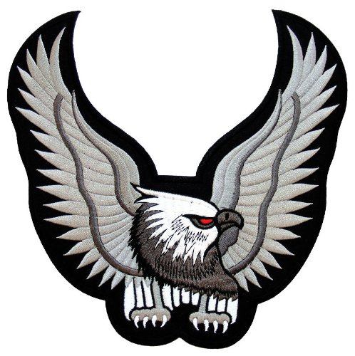 Großer Adler Rückenpatch Grau – 23,3 x 23,3 cm – Gestickter Aufnäher für Biker Rückenaufnäher XXL Flicken Eagle Vogel Patch Backpatch für Motorradjacken Kutten Lederwesten – Hochwertige Stickerei Großer Adler Rückenpatch Grau – 23,3 x 23,3 cm – Gestickter Aufnäher für Biker Rückenaufnäher XXL Flicken Eagle Vogel Patch Backpatch für Motorradjacken Kutten Lederwesten – Hochwertige Stickerei von BP BRAUNERT PATCHES