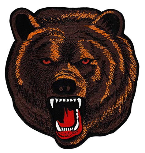 Großer Grizzly Bär Rückenpatch Braun – 19,3 x 20,3 cm – Gestickter Aufnäher für Biker Rückenaufnäher XXL Flicken Patch Bügelbild Backpatch für Motorradjacken Kutten Lederwesten – Hochwertige Stickerei Großer Grizzly Bär Rückenpatch Braun – 19,3 x 20,3 cm – Gestickter Aufnäher für Biker Rückenaufnäher XXL Flicken Patch Bügelbild Backpatch für Motorradjacken Kutten Lederwesten – Hochwertige Stickerei von BP BRAUNERT PATCHES