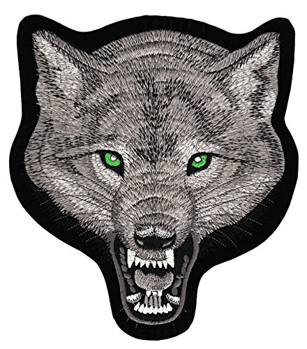 Großer Rückenpatch Wolf mit grünen Augen – 20,2 x 22,5 cm – Gestickter Aufnäher für Biker, Rückenaufnäher, XXL Flicken Patch Backpatch für Motorradjacken, Kutten, Lederwesten – Hochwertige Stickerei Großer Rückenpatch Wolf mit grünen Augen – 20,2 x 22,5 cm – Gestickter Aufnäher für Biker, Rückenaufnäher, XXL Flicken Patch Backpatch für Motorradjacken, Kutten, Lederwesten – Hochwertige Stickerei von BP BRAUNERT PATCHES
