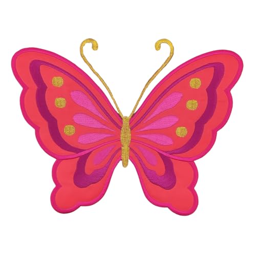 Großer Schmetterling Aufnäher Pink – 20,2 x 15,4 cm – Gestickter Rückenpatch Accessoires DIY Bügelbild Kleidung Applikation XXL Flicken Butterfly Patch Emblem Falter Backpatch – Hochwertige Stickerei Großer Schmetterling Aufnäher Pink – 20,2 x 15,4 cm – Gestickter Rückenpatch Accessoires DIY Bügelbild Kleidung Applikation XXL Flicken Butterfly Patch Emblem Falter Backpatch – Hochwertige Stickerei von BP BRAUNERT PATCHES