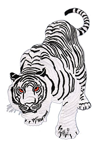 Großer Tiger Rückenpatch Weiß – 18,7 x 28,8 cm – Gestickter Aufnäher Biker, Rückenaufnäher, XXL Königstiger Raubkatze Patch Backpatch für Motorradjacken Kutten Lederwesten – Hochwertige Stickerei Großer Tiger Rückenpatch Weiß – 18,7 x 28,8 cm – Gestickter Aufnäher Biker, Rückenaufnäher, XXL Königstiger Raubkatze Patch Backpatch für Motorradjacken Kutten Lederwesten – Hochwertige Stickerei von BP BRAUNERT PATCHES