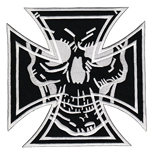 Großer Totenkopf Rückenpatch – 18 x 18 cm – Gestickter Aufnäher für Biker XXL Flicken Rückenaufnäher Schädel Kreuz Patch Bügelbild Backpatch für Motorradjacke Kutte Lederweste – Hochwertige Stickerei Großer Totenkopf Rückenpatch – 18 x 18 cm – Gestickter Aufnäher für Biker XXL Flicken Rückenaufnäher Schädel Kreuz Patch Bügelbild Backpatch für Motorradjacke Kutte Lederweste – Hochwertige Stickerei von BP BRAUNERT PATCHES