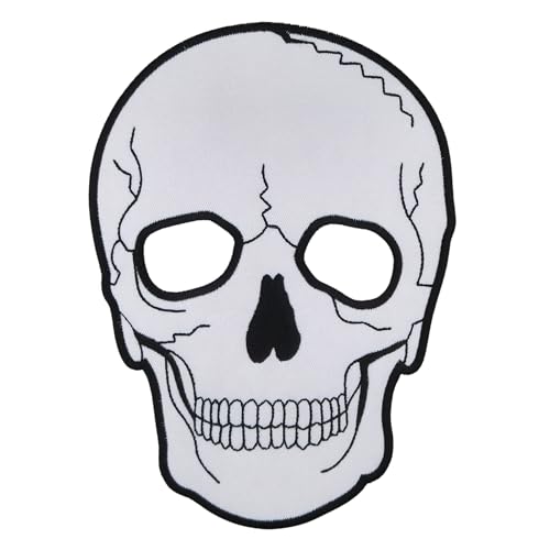 Großer Totenkopf Rückenpatch Weiß – 15,3 x 20,8 cm – Gestickter Aufnäher Biker, XXL Rückenaufnäher, Schädel Patch Backpatch für Motorradjacken Kutten Lederwesten – Hochwertige Stickerei Großer Totenkopf Rückenpatch Weiß – 15,3 x 20,8 cm – Gestickter Aufnäher Biker, XXL Rückenaufnäher, Schädel Patch Backpatch für Motorradjacken Kutten Lederwesten – Hochwertige Stickerei von BP BRAUNERT PATCHES