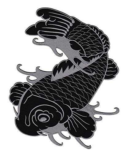 Großer japanischer Koi Karpfen Rückenpatch Grau – 18,7 x 23,2 cm – Gestickter Aufnäher Biker XXL Patch Rückenaufnäher Fisch Backpatch für Motorradjacken Kutten Lederwesten – Hochwertige Stickerei Großer japanischer Koi Karpfen Rückenpatch Grau – 18,7 x 23,2 cm – Gestickter Aufnäher Biker XXL Patch Rückenaufnäher Fisch Backpatch für Motorradjacken Kutten Lederwesten – Hochwertige Stickerei von BP BRAUNERT PATCHES
