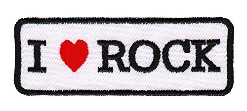 I Love Rock Herz Aufnäher zum aufbügeln oder aufnähen Bügelbild Aufbügler für Kleidung gestickter Bügelflicken Musik Applikation Patch Größe 7,5 x 2,7 cm I Love Rock Herz Aufnäher zum aufbügeln oder aufnähen Bügelbild Aufbügler für Kleidung gestickter Bügelflicken Musik Applikation Patch Größe 7,5 x 2,7 cm von BP BRAUNERT PATCHES