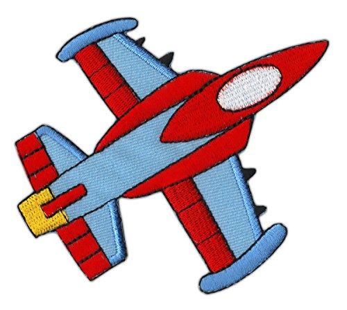 Jet Düsenjet Flugzeug Aufnäher zum aufbügeln oder aufnähen Bügelbild Aufbügler für Kleidung gestickter Bügelpatch Applikation Patch Größe 9,5 x 8,0 cm von BP BRAUNERT PATCHES