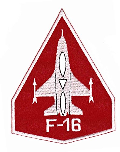 Jet Flugzeug F-16 Rot Aufnäher zum aufbügeln Bügelbild Aufbügler Bügelflicken Applikation Patch Größe 8,5 x 11 cm von BP BRAUNERT PATCHES