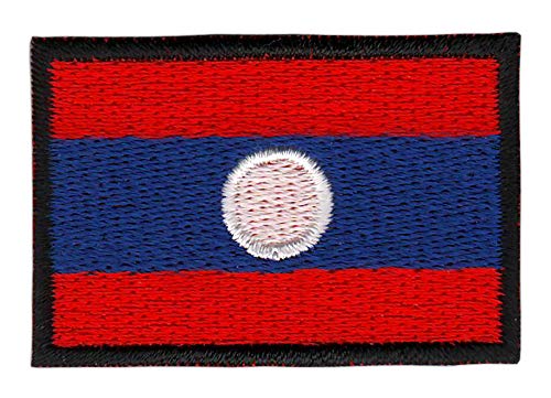 Laos Flagge klein Aufnäher zum aufbügeln Bügelbild Aufbügler Bügelflicken Patch Größe 4,5 x 3,0 cm von BP BRAUNERT PATCHES