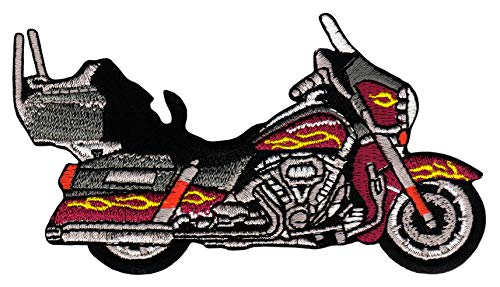Motorrad Gestickt Aufnäher zum aufbügeln Bügelbild Aufbügler Bügelflicken Patch Größe 11,0 x 5,8 cm von BP BRAUNERT PATCHES